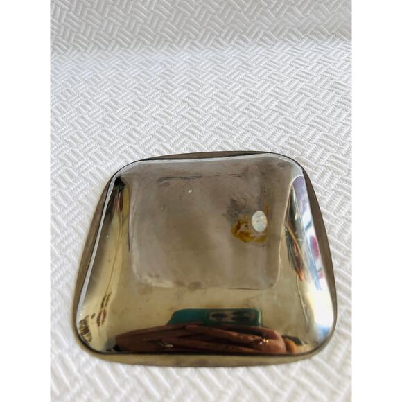 Vintage 5x5 Blue Floral Enamel Tray Stainless Steel Lamb Mark Mid Century Japan - Picture 5 of 7